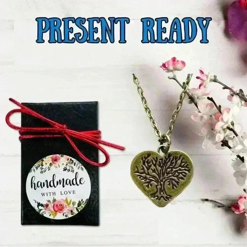 Tree of life necklace quirky heart jewelry - Picture 6 of 10